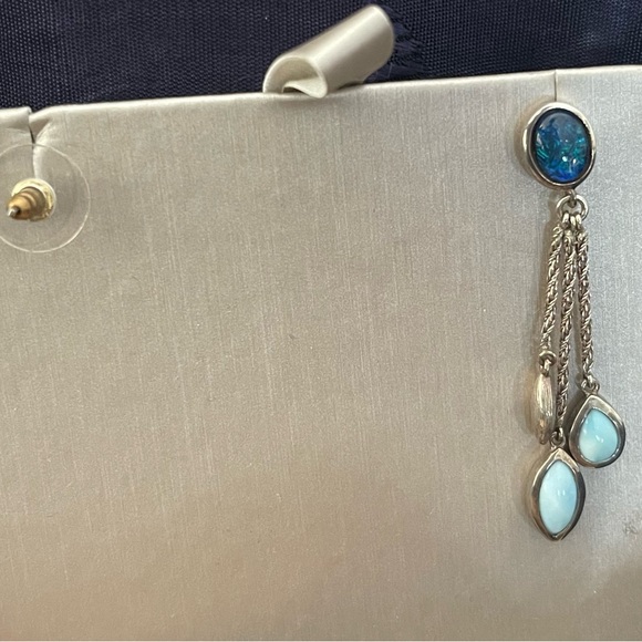 Marahlago Larimar & Australian Opal earrings in Sterling - Picture 4 of 4